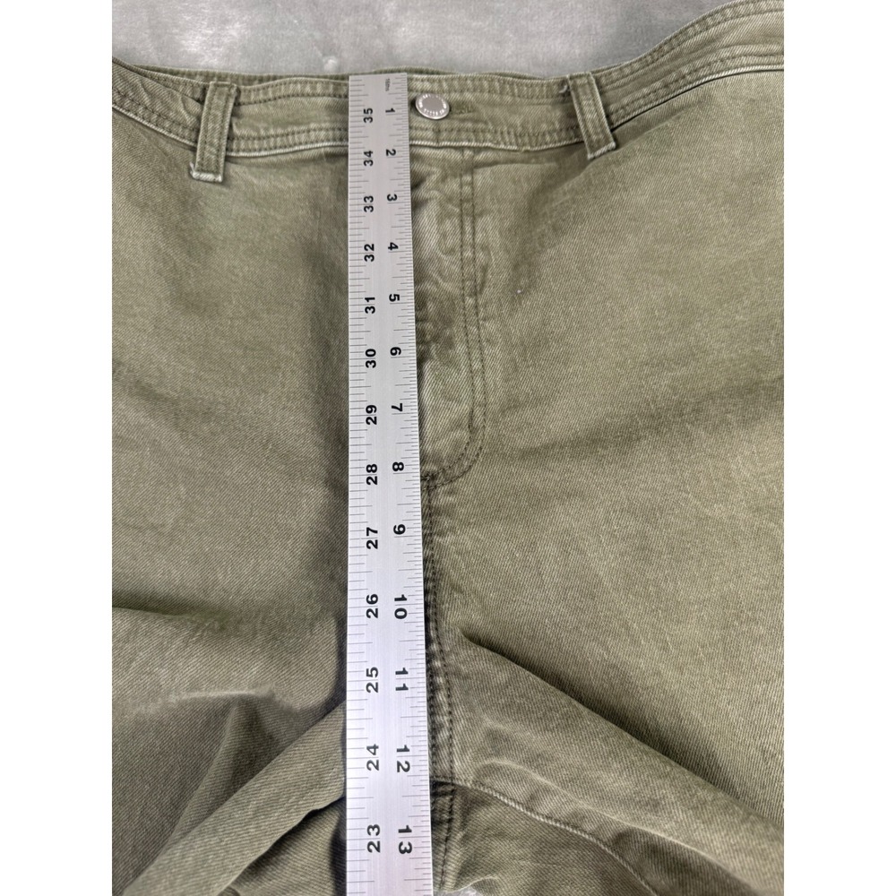 Universal Thread Olive Green Wide Leg Ankle Jeans Womens 14 High Rise Cropped - Picture 2 of 12